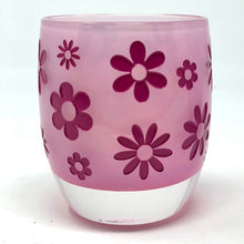 Load image into Gallery viewer, National Etching Daisy wrap 1 color on glassybaby votive