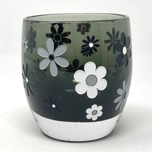 Load image into Gallery viewer, National Etching Daisy wrap 3 color on glassybaby votive