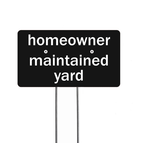 National Etching homeowner maintained yard garden sign
