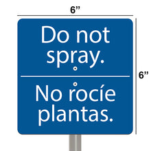 Load image into Gallery viewer, National Etching Do Not Spray bilingual garden sign, size 6x6 inches.