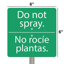 Load image into Gallery viewer, National Etching Do Not Spray bilingual garden sign, size 6x6 inches.