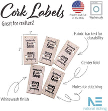 Load image into Gallery viewer, Handmade with Love cork fabric labels