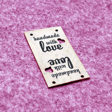 Load image into Gallery viewer, Handmade with Love cork fabric labels