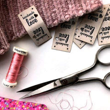 Load image into Gallery viewer, Handmade with Love cork fabric labels