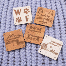 Load image into Gallery viewer, Square Cork Leather Labels