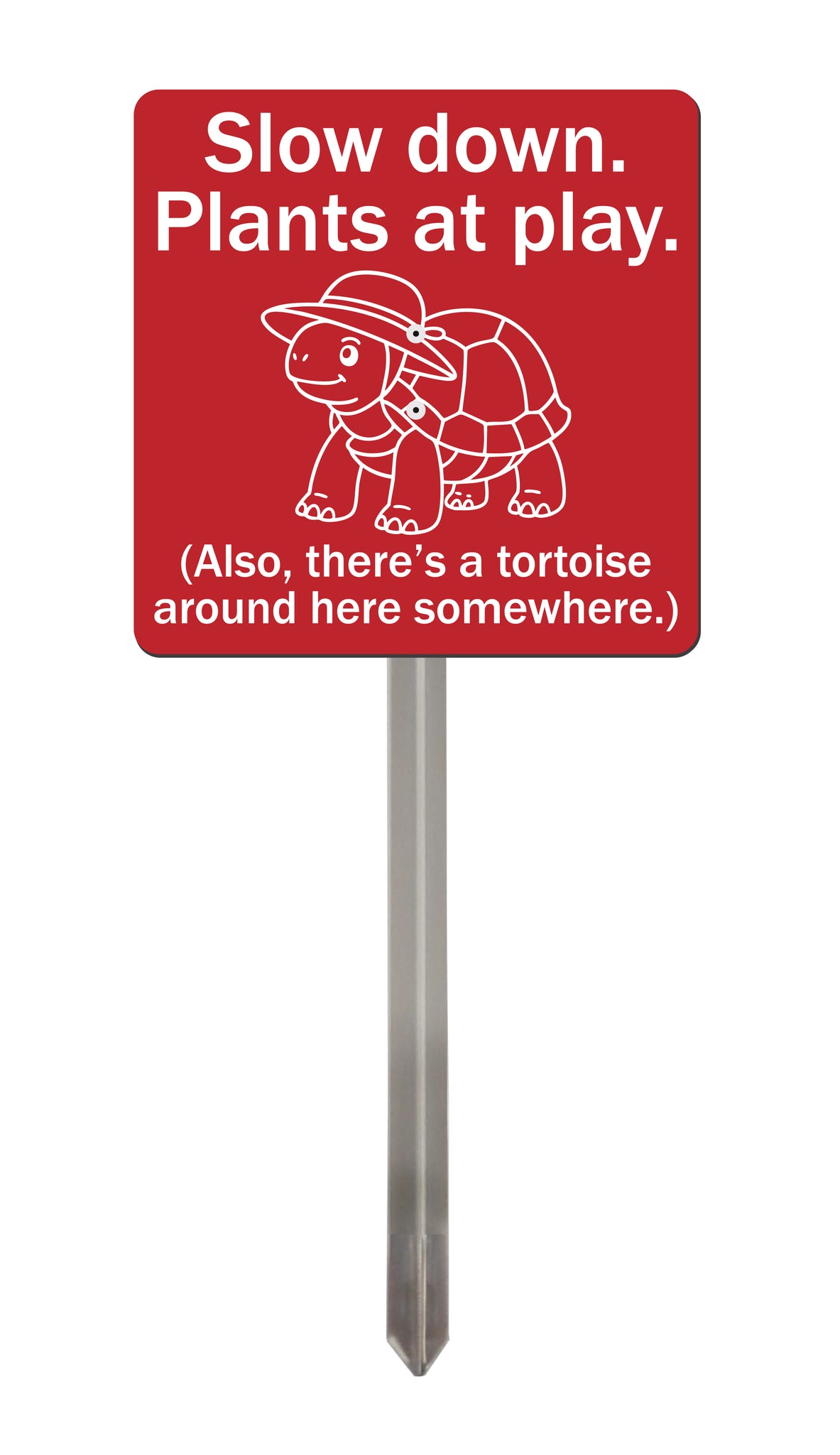 Tortoise Garden Sign – “Slow Down, Plants at Play” – Funny Acrylic Yar ...