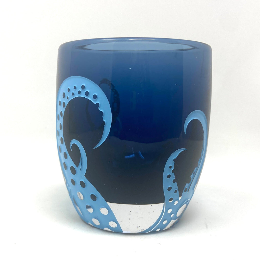 National Etching custom etched votive with original tentacle design