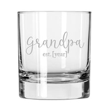 Load image into Gallery viewer, Grandpa est 2022 whiskey glass
