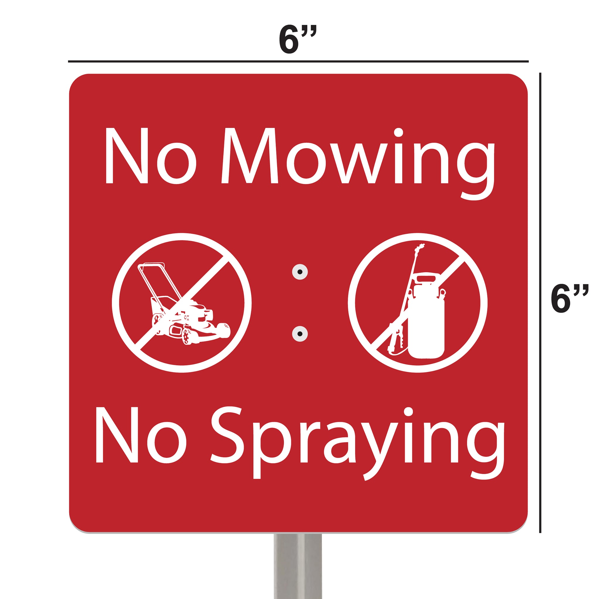 no herbicide sign No Mowing No Spraying Garden Sign