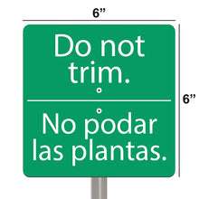 Load image into Gallery viewer, National Etching Do Not Trim bilingual garden sign, size 6x6 inches.
