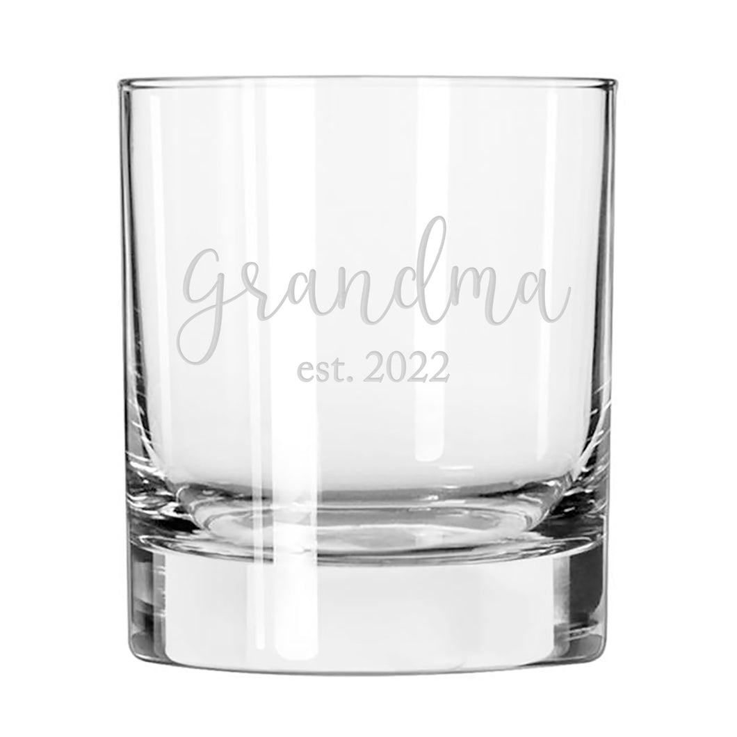 Grandma est 2022 whiskey glass