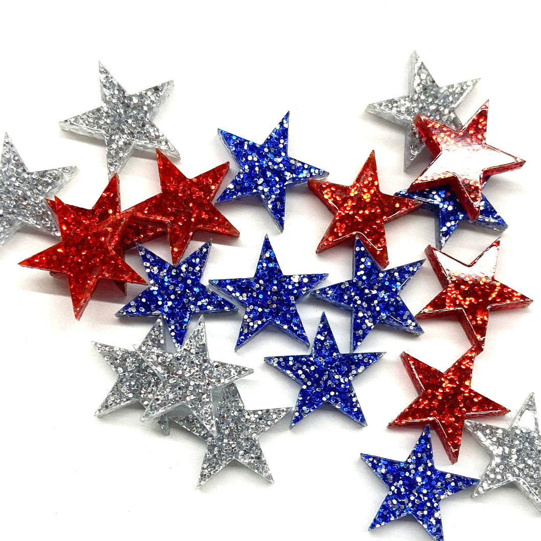 National Etching USA stars glitter acrylic table scatter
