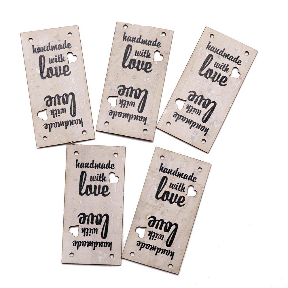 Handmade with Love cork fabric labels